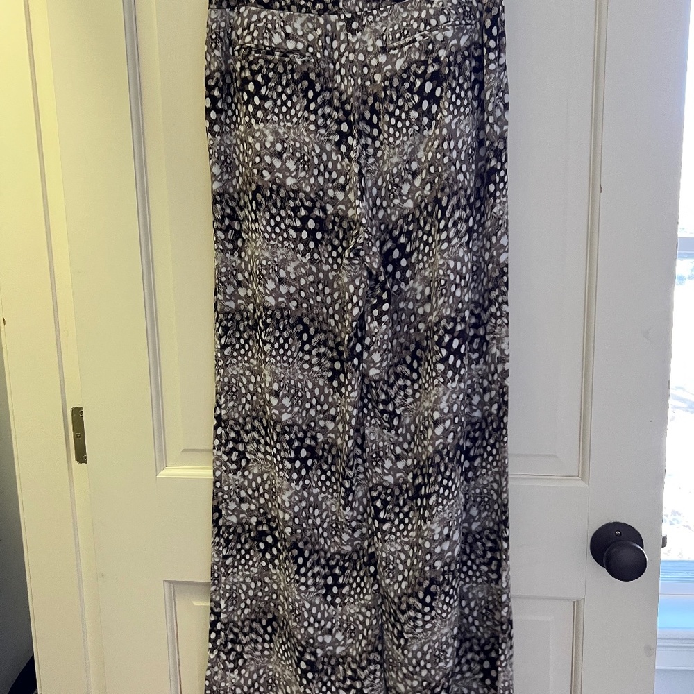 Zara silk blend long straight leg pant